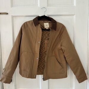 Thread & Supply Quilted Tan Jacket with Brown Accents